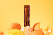 VERISOL® Enhanced Liquid Collagen sachet with mango and mandarin on a yellow background, highlighting premium Australian marine collagen.